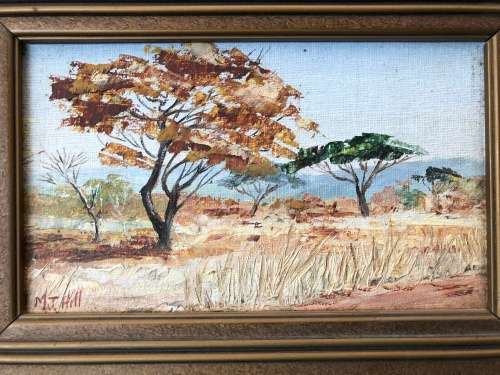 WOW !!! A FANTASTIC FRAMED ORIGINAL LANDSCAPE OIL ON BOARD BY H.J.HILL signed