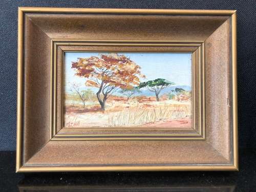 WOW !!! A FANTASTIC FRAMED ORIGINAL LANDSCAPE OIL ON BOARD BY H.J.HILL signed