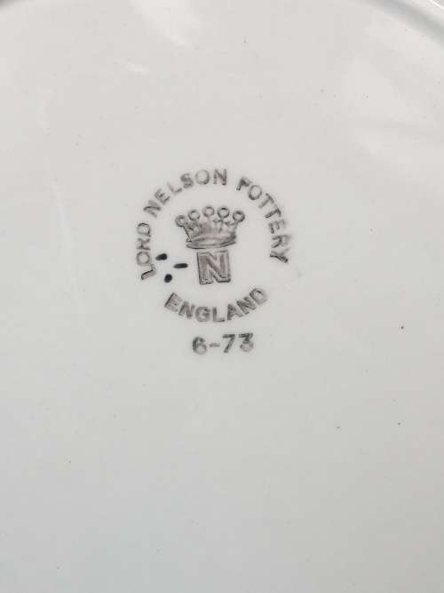 Lord Nelson Pottery England Display Plate with H.M.S. Victory ship. Gold Gilt Edging.