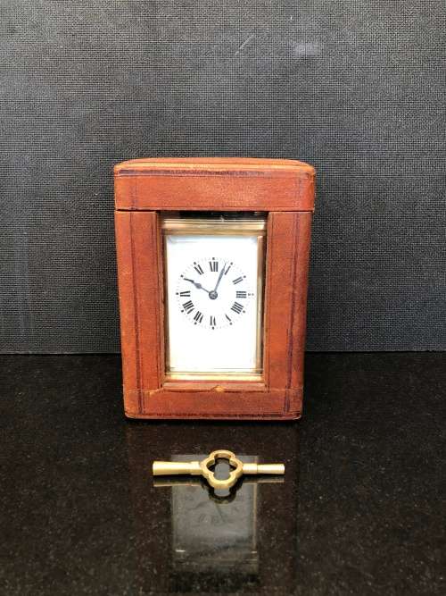 STUNNING SOLID BRASS AND GLASS CHIMING FRENCH CARRIAGE CLOCK IN ORIGINAL CASE WORKING 100%