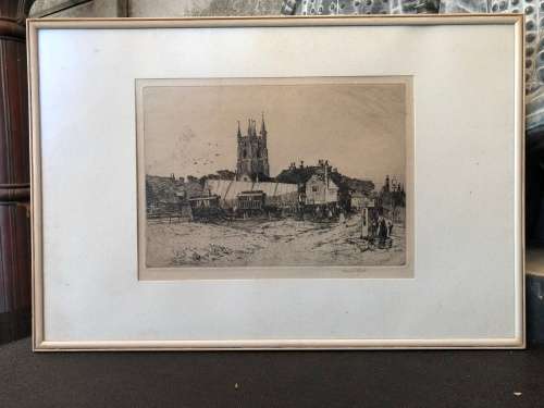 WOW !!! Sir Frank Short, R.A. (1857-1945) FRAMED MEZZOTINT ETCHING signed in pencil