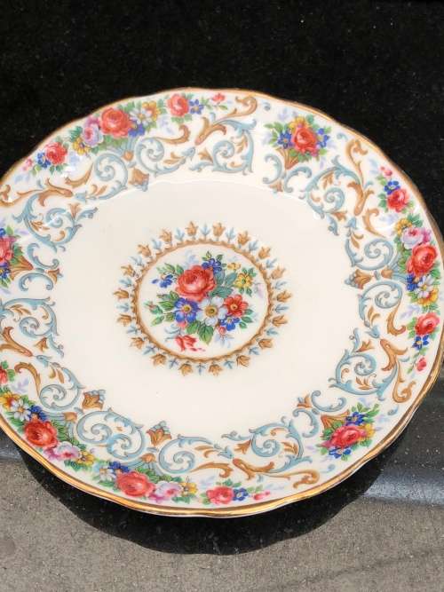 #2 ~ STUNNING RARE TUSCAN BONE CHINA "ORLEANS" ENGLISH PORCELAIN DUO circa 1947