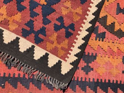 FANTASTIC LARGE PURE WOOL HAND KNOTTED FLAT WEAVE SHIRAZ KILIM PERSIAN CARPET 3000 X 2000mm