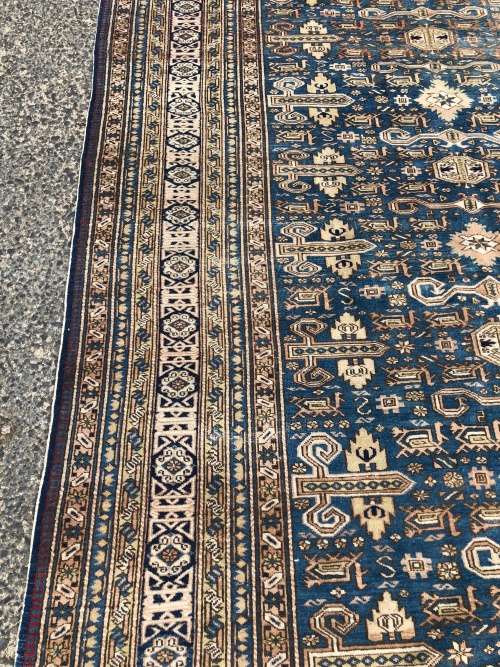 A BEAUTY !!!  NICELY WORN LARGE PURE WOOL HAND KNOTTED ANTIQUE ARDABIL PERSIAN CARPET 2730 X 1620mm