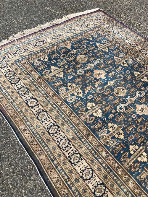 A BEAUTY !!!  NICELY WORN LARGE PURE WOOL HAND KNOTTED ANTIQUE ARDABIL PERSIAN CARPET 2730 X 1620mm