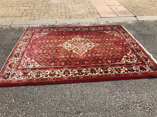 WHAT A STUNNER ~ PURE WOOL HAND KNOTTED PLUSH HUSSEIN ABAD EXQUISITE PERSIAN CARPET 2100 X 1700mm