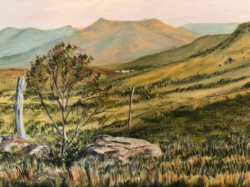WOW !!! WHAT A BEAUTY ~ JOHN vd WALT ORIGINAL OIL ON CANVAS LANDSCAPE signed and unframed