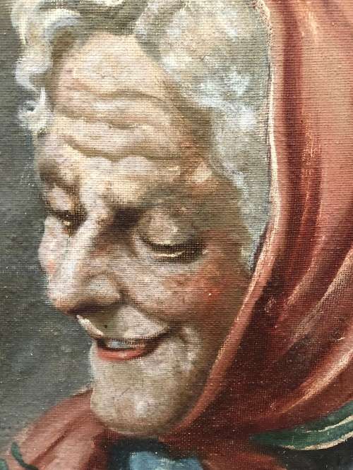 WOW !! FANTASTIC RARE ANTIQUE PAINTING BY ITALIAN ARTIST B.BRUNETTI EARLY 20th CENTURY signed framed