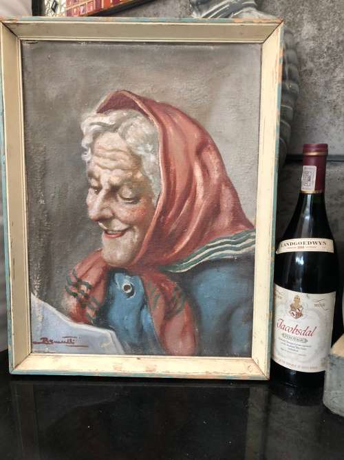 WOW !! FANTASTIC RARE ANTIQUE PAINTING BY ITALIAN ARTIST B.BRUNETTI EARLY 20th CENTURY signed framed