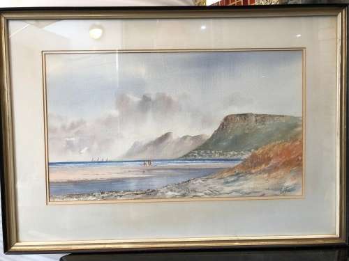 INVESTMENT ART !!! STUNNING LARGE GUY TODD ( SA ) ORIGINAL WATERCOLOR LANDSCAPE FRAMED AND SIGNED