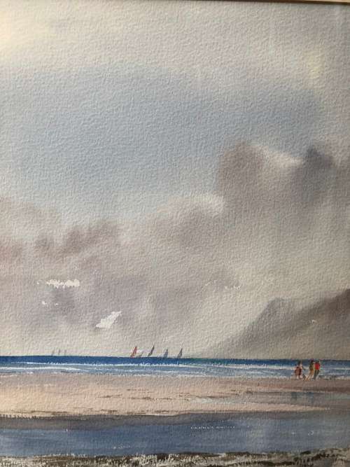 INVESTMENT ART !!! STUNNING LARGE GUY TODD ( SA ) ORIGINAL WATERCOLOR LANDSCAPE FRAMED AND SIGNED