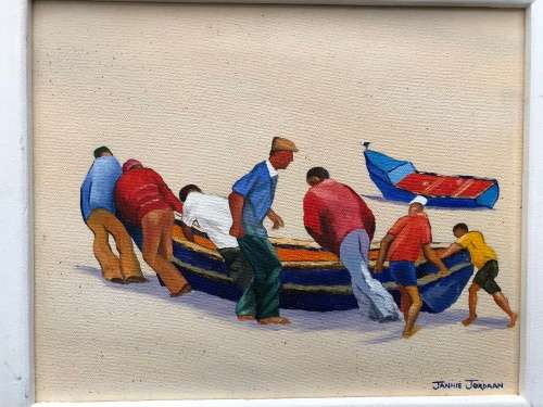 WOW !!! STUNNING ORIGINAL OIL ON CANVAS BY ESTABLISHED SOUTH AFRICAN ARTIST JANNIE JORDAAN ~ FRAMED