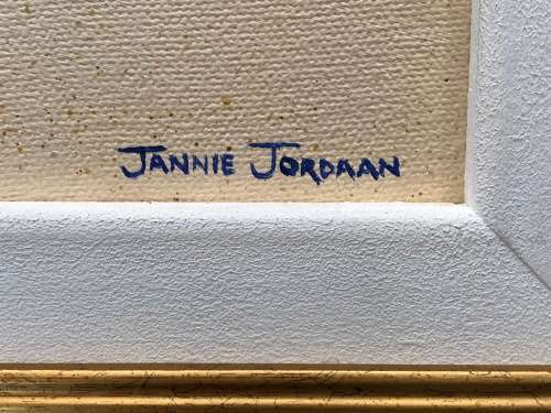 WOW !!! STUNNING ORIGINAL OIL ON CANVAS BY ESTABLISHED SOUTH AFRICAN ARTIST JANNIE JORDAAN ~ FRAMED
