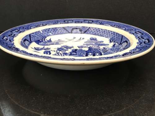 Beautiful Rare c1894 Willow Wedgwood Etruria England Soup Plate .imprint markings. W date stamp