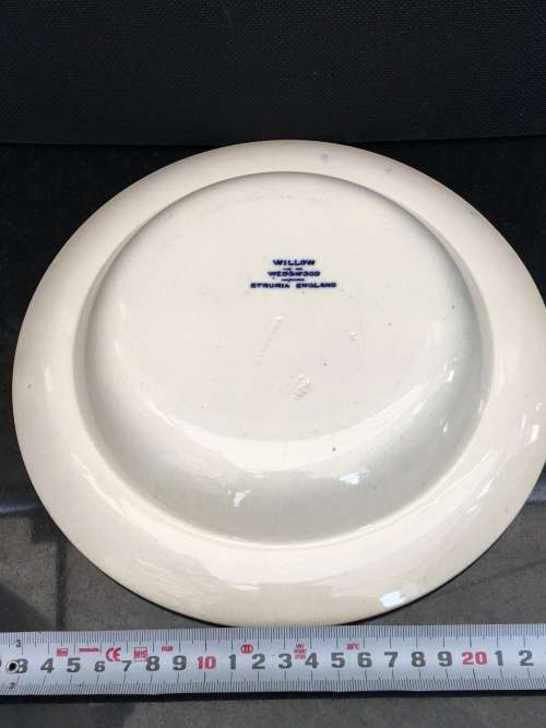 Beautiful Rare c1894 Willow Wedgwood Etruria England Soup Plate .imprint markings. W date stamp