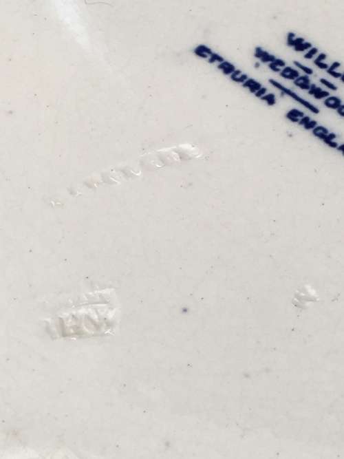 Beautiful Rare c1894 Willow Wedgwood Etruria England Soup Plate .imprint markings. W date stamp