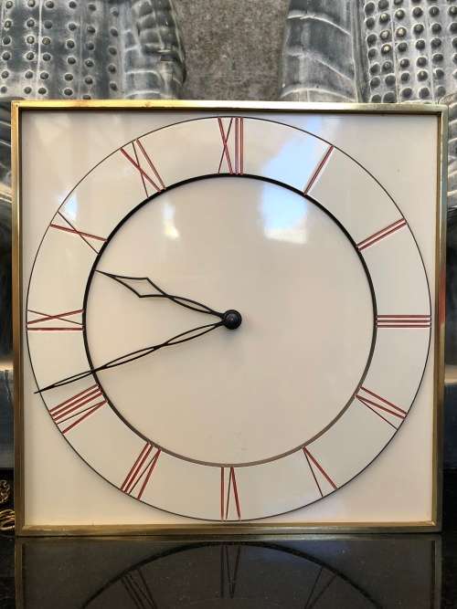 WOW !!! WHAT A STUNNER , WEIGHT DRIVEN ART DECO WALL CLOCK IN FULL WORKING ORDER