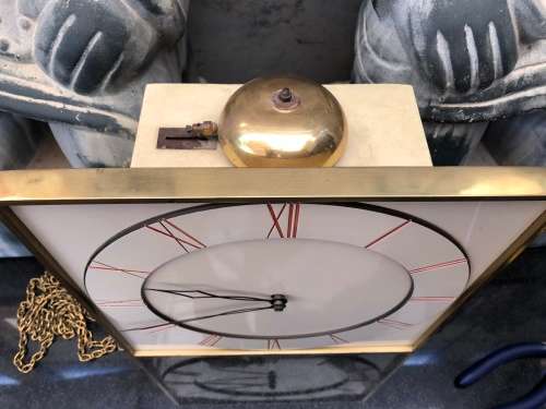 WOW !!! WHAT A STUNNER , WEIGHT DRIVEN ART DECO WALL CLOCK IN FULL WORKING ORDER
