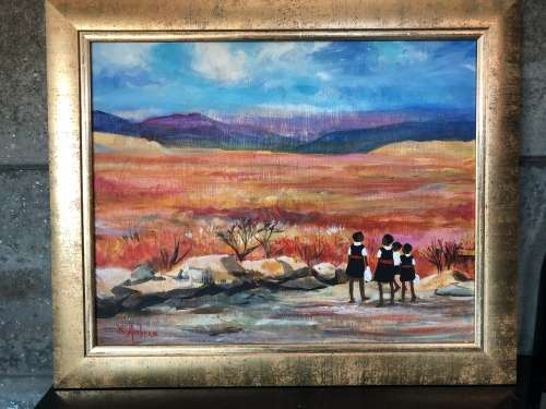 WOW !!! RENOWNED SOUTH AFRICAN ARTIST KATHARINE AMBROSE ORIGINAL OIL ON BOARD  ~ framed and signed