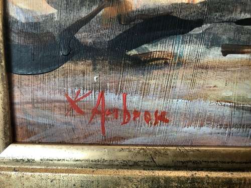 WOW !!! RENOWNED SOUTH AFRICAN ARTIST KATHARINE AMBROSE ORIGINAL OIL ON BOARD  ~ framed and signed