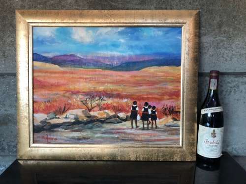 WOW !!! RENOWNED SOUTH AFRICAN ARTIST KATHARINE AMBROSE ORIGINAL OIL ON BOARD  ~ framed and signed