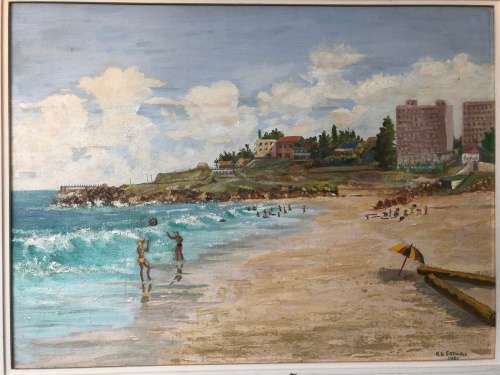 WOW !!! ABSOLUTELY STUNNING LARGE ORIGINAL OIL ON BOARD BY A.K.EATWELL 1961 FRAMED