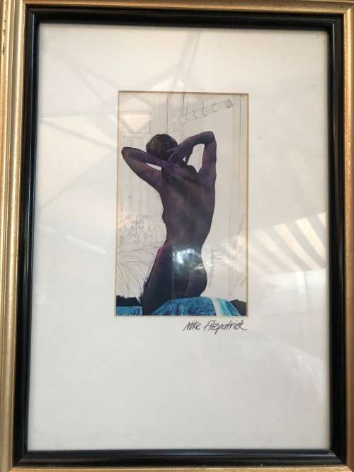 INVESTMENT ART !! STUNNING ORIGINAL MIXED MEDIA NUDE BY ESTABLISHED SA ARTIST MIKE FITZPATRICK