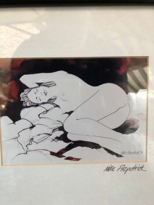 INVESTMENT ART !! STUNNING ORIGINAL MIXED MEDIA NUDE BY ESTABLISHED SA ARTIST MIKE FITZPATRICK