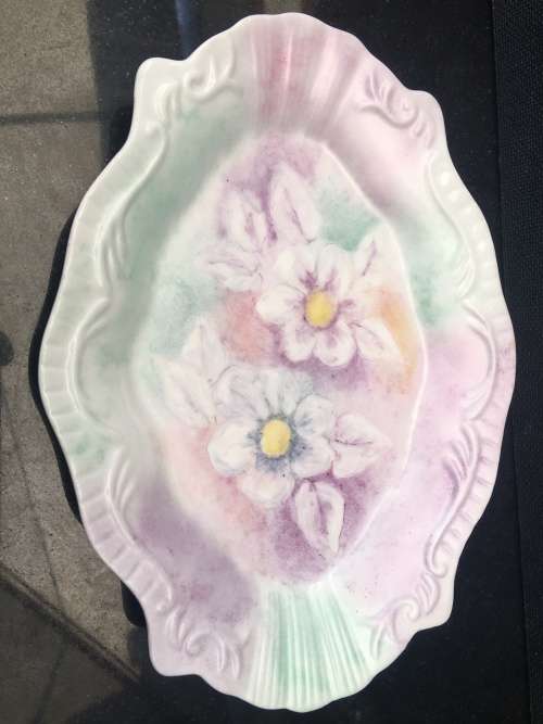 Beautiful Vintage "Wiesenthal" Porcelain Top Quality Dinnerware, Raised Gilt Floral Snack Dish.