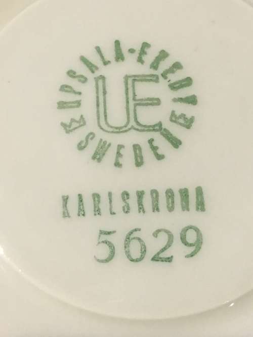 Vintage c1960s Upsala Ekeby Karlskrona 5629 Sweden,White & Gold Gilt Porcelain Cup & Saucer