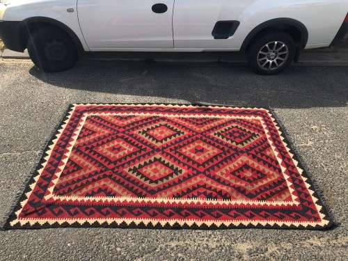 WOW !!!  STUNNING FLAT WEAVE PURE WOOL HAND KNOTTED AFGHAN KELIM PERSIAN CARPET 2520 X 1500mm