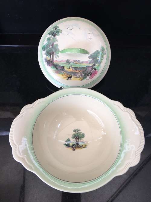 Wow!!! Collectors 1940s Clarice Cliff Cotswold Landscape Casserole Dish & Lid - Newport Pottery
