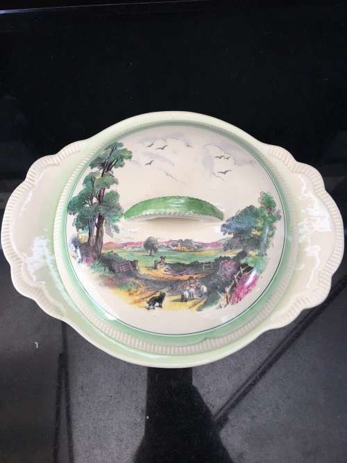 Wow!!! Collectors 1940s Clarice Cliff Cotswold Landscape Casserole Dish & Lid - Newport Pottery