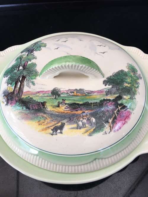Wow!!! Collectors 1940s Clarice Cliff Cotswold Landscape Casserole Dish & Lid - Newport Pottery