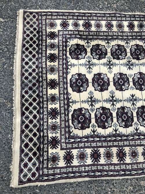 WOW !!! STUNNING RARE PURE WOOL HAND KNOTTED TRADITIONAL MORI BOKHARA PERSIAN RUG 2220 X 1180mm