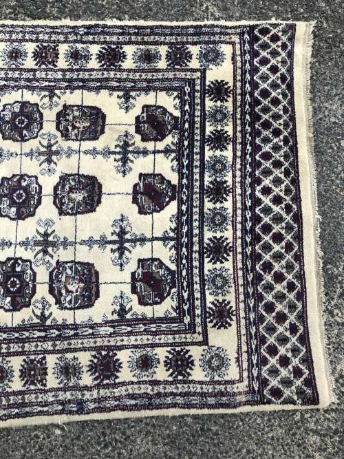 WOW !!! STUNNING RARE PURE WOOL HAND KNOTTED TRADITIONAL MORI BOKHARA PERSIAN RUG 2220 X 1180mm