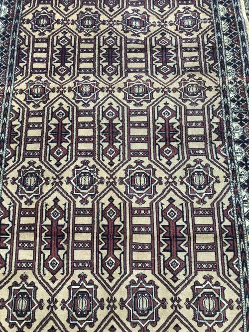 WOW !!! STUNNING PURE WOOL HAND KNOTTED UNUSUAL TRADITIONAL MORI BOKHARA PERSIAN RUG 2000 X 1170mm
