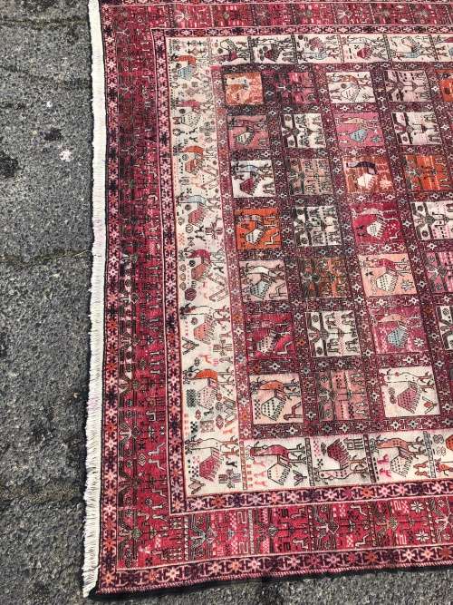 INVESTMENT !! RARE VINTAGE TRIBAL SOUMAK CROCHET SILK KILIM PERSIAN CARPET 3000 X 2000mm WITH COA