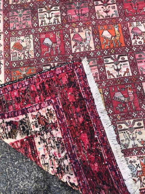 INVESTMENT !! RARE VINTAGE TRIBAL SOUMAK CROCHET SILK KILIM PERSIAN CARPET 3000 X 2000mm WITH COA