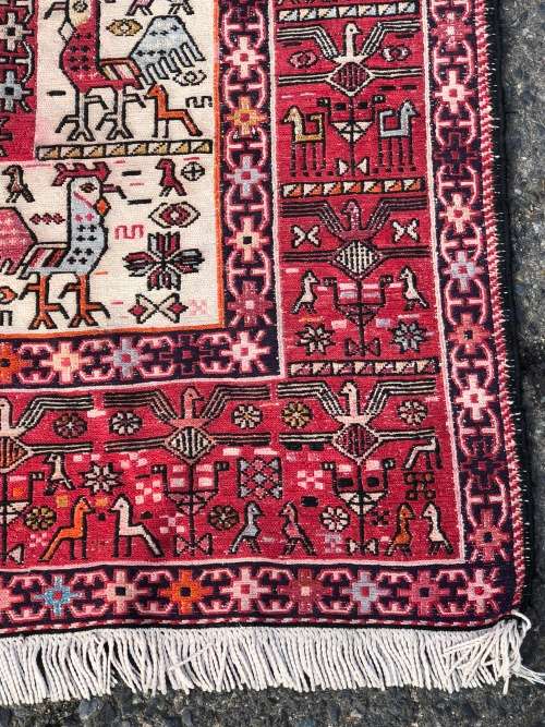 INVESTMENT !! RARE VINTAGE TRIBAL SOUMAK CROCHET SILK KILIM PERSIAN CARPET 3000 X 2000mm WITH COA