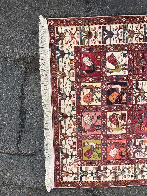 INVESTMENT !! RARE VINTAGE TRIBAL SOUMAK CROCHET SILK KILIM PERSIAN CARPET 1870 X 1240mm WITH COA