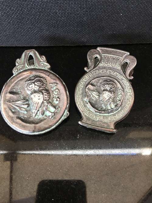 Wow!!! Stunning & Collectible 2 x Heavy Antique Bronze Paper Clips/letter holders Made in Greece.