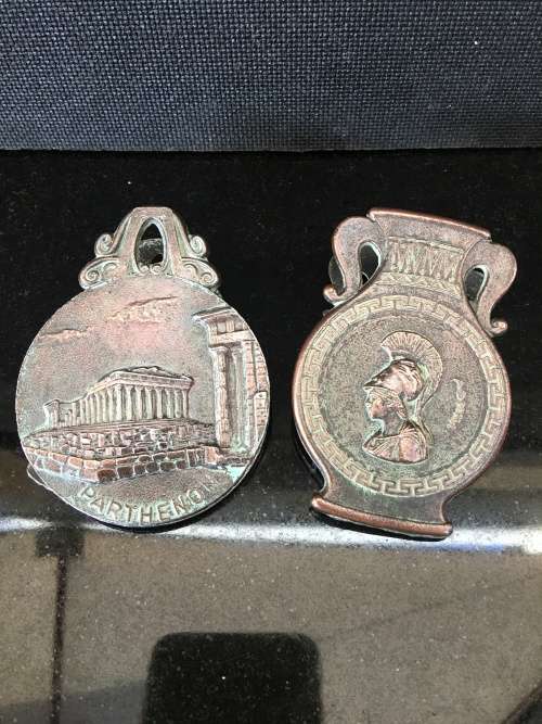 Wow!!! Stunning & Collectible 2 x Heavy Antique Bronze Paper Clips/letter holders Made in Greece.