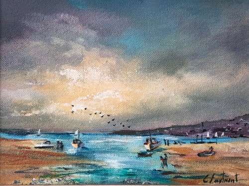 INVESTMENT ART ~ FAMOUS SA ARTIST CHARMAINE EASTMENT OIL ON CANVAS LANDSCAPE ~ STUNNING FRAME