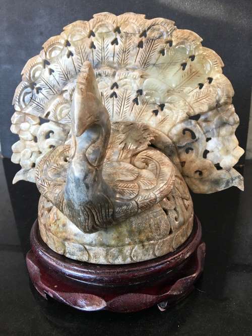 Investment Art- Antique Hongshan style Hetian Nephrite Jade - Rare Natural Jade Carved Large Peacock