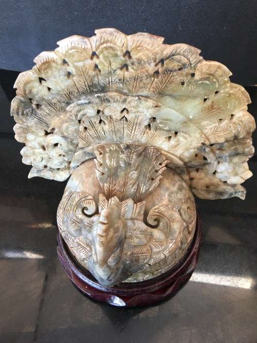 Investment Art- Antique Hongshan style Hetian Nephrite Jade - Rare Natural Jade Carved Large Peacock