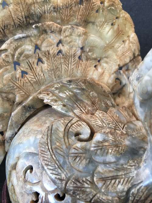 Investment Art- Antique Hongshan style Hetian Nephrite Jade - Rare Natural Jade Carved Large Peacock