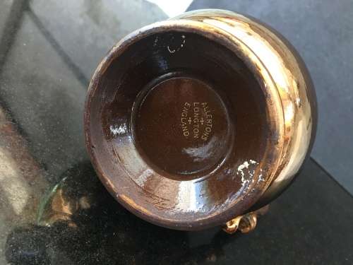 Beautiful c1880s Allertons Longton England Copper Luster Hand Painted Water pitcher