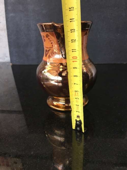 Beautiful c1880s Allertons Longton England Copper Luster Hand Painted Water pitcher