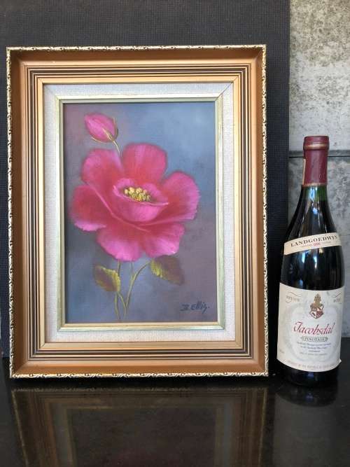 WOW !!! STUNNING FRAMED OIL ON BOARD FLORAL STILL LIFE PAINTING BY D. ELLIS ~ STUNNING FRAME